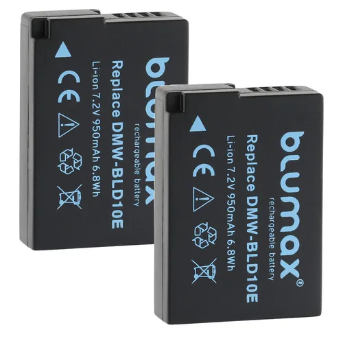 2x Blumax Akku für Panasonic DMW-BLD10E DMW-BLD10PP DMC-GF2 GF2KS 950 mAh