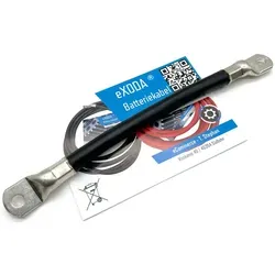 eXODA 70 mm2 M8 M8 Batteriekabel, Schwarz, (20 cm), 99% Kupfer schwarz