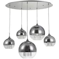 Maytoni Pendelleuchte Pendant - Nickel & Transparent - Hängelampe aus Metall und Glas, beliebig kürzbar und sorgt für gleichmäßige Lichtverteilung, ideal für stilvolle Innenbeleuchtung.