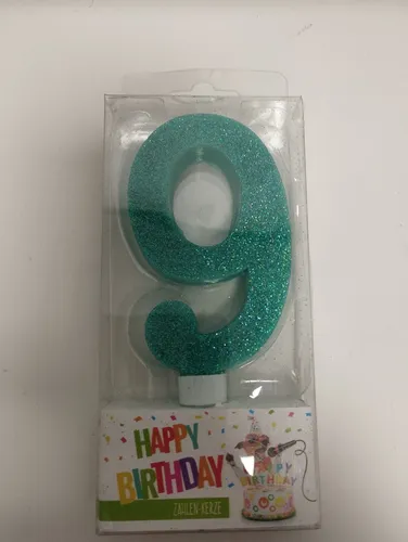 Kerzen mit Glitter Zahlen von 0 - 9 für die Torte Größe 9,5cm Zahlenkerze Kerze