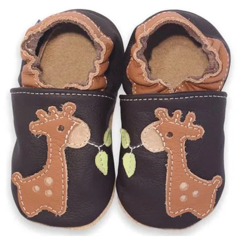 Beck Unisex Baby Giraffe Lauflernschuh, Braun, 24 EU - Lauflernschuhe für Jungen aus weichem Leder, ideal für die ersten Schritte und bequemes Schlüpfen.