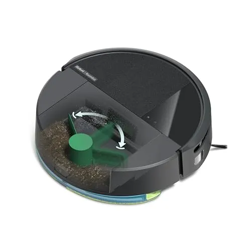 iRobot Roomba 205 Staubkompaktierer Combo - Schwarz - Saugroboter mit Wischmopp, ideal für Allergiker und Tierhaare. LiDAR-Navigation und Sprachsteuerung für eine mühelose Reinigung aller Bodenarten.
