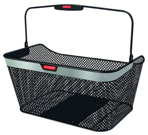 KLICKFIX HR-Festmontagekorb City Reflex Befestigung: GTA | schwarz - Fahrradtaschen mit integriertem Reflektor für erhöhte Sichtbarkeit, ideal für sicheres Fahren bei Dunkelheit. Maximale Belastung von 10 kg und 20 Liter Volumen.