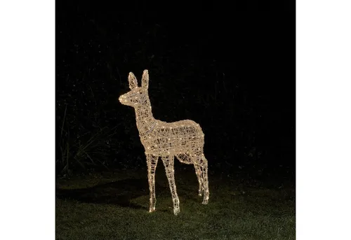 Lights4fun LED Dekofigur LED-Rentier Hirschkuh L Swinsty, LED fest integriert