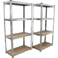 TRUTZHOLM Schwerlastregal 160x80x40 cm - 2er Set - Werkstatteinrichtung, robustes Metallregal mit einer Tragkraft von bis zu 320 kg pro Regal, ideal für Lagerräume und Keller