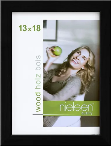 Holz-Wechselrahmen Quadrum 24x30 cm schwarz - Moderner Bilderrahmen aus Holz in Schwarz, ideal für verschiedene Zimmer. Perfekt für individuelle Gestaltung und schützt Ihre Bilder mit Klarglas.