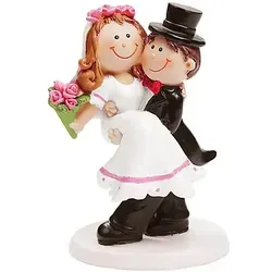 Brautpaar Figur, 9 cm - Party-Deko: Niedliches Brautpaar aus Polyresin, perfekt zur Verzierung Ihrer Hochzeitstorte oder als Tischschmuck für eine unvergessliche Feier.