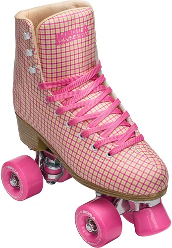 IMPALA QUAD SKATE Rollschuh pink tartan - 37 - Inliner Rollschuh pink tartan - 37, veganfreundlich und komfortabel mit gepolstertem Schaft für optimalen Halt und Aluminium-Grundplatte für Stabilität.