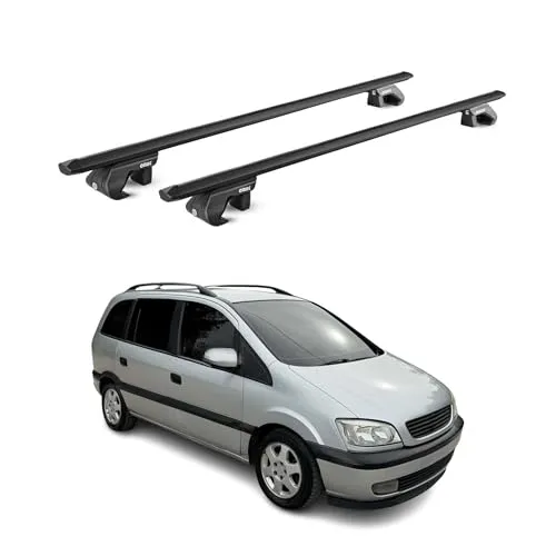 Dachträger Gepäckträger für Opel Zafira A 1999-2005 - Hochwertiger Aluminium-Dachträger mit aerodynamischem Design, ideal für vielseitige Nutzung wie Fahrradträger oder Dachkoffer. Einfache Installation und maximale Sicherheit!