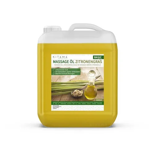 Kitama Massageöl mit Aroma - Körper-Öl für Massagen Pflegeöl Aroma-Öl Thai-Öl 5-Liter, Zitronengras