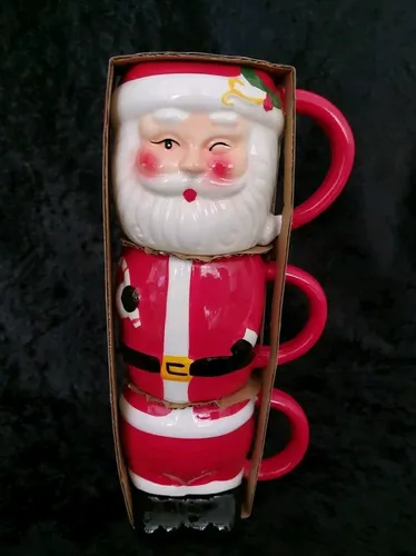 Weihnachtstassen, Kakaotassen, Glühweintassen Weihnachtsbecher im 3-Set 🎄🎅🎁