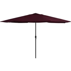 furnicato Sonnenschirm mit Metall-Mast 390 cm Bordeauxrot - Sonnenschirm mit stabilem Metallmast und 8 robusten Rippen, ideal für schattige Momente im Garten. Leicht zu öffnen dank Kurbelmechanismus und aus lichtechtem, pflegeleichtem Polyester.