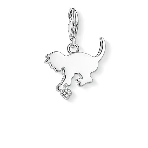 THOMAS SABO Damen Charm-Anhänger Katze Charm Club 925 Sterling Silber