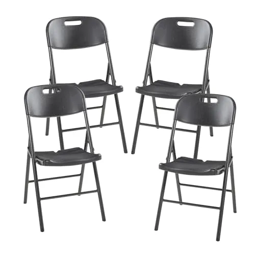 en.casa Klappstuhl Set (4 St) »Ljusnarsberg« - Camping-Möbel, wetterbeständig und klappbar, ideal für Garten und Outdoor-Aktivitäten. Maße: 87x46x53cm. Praktisches Set für mehr Komfort.