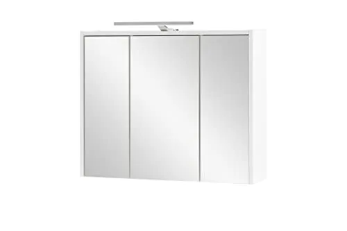 Spiegelschrank Möbelpartner Flag 74,5 cm, 3-türig mit LED - Badezimmerspiegel mit modernem Design, integrierter LED-Beleuchtung für eine optimale Ausleuchtung und mehr Stauraum.