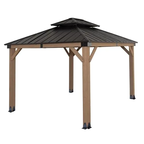Pavillon 308 x 308 cm Jorin von HTI-Living - Pavillon & Pergolen, stilvolle Terrassenüberdachung aus robustem Stahl für optimalen Wetterschutz und gemütliche Stunden im Freien.