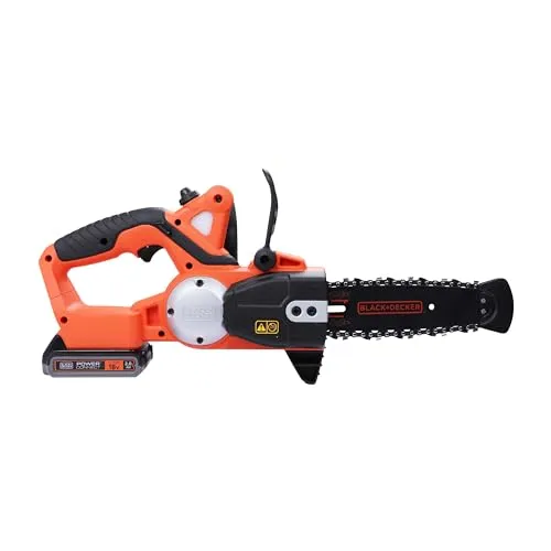 Black Decker GKC1820L20-QW - Elektro Kettensäge 18V 2Ah, mit 35 cm Schwertlänge und praktischem beidseitigem Handgriff