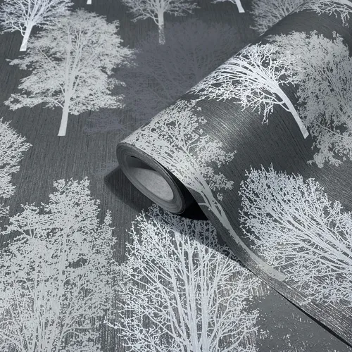 Tapete Blau Silber Illustration Natur Wohnzimmer Schlafzimmer MADE IN GERMANY