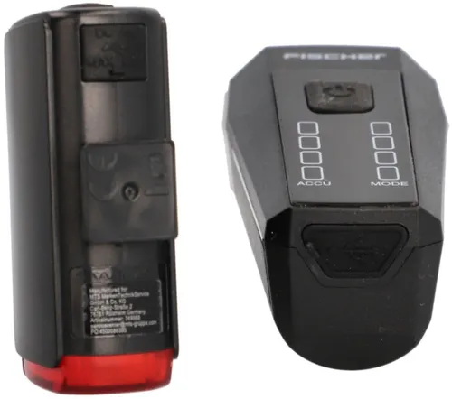 FISCHER Twin Fahrradlicht Set mit 360° Bodenbeleuchtung – LED Lampen 80 Lux