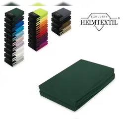 EXKLUSIV HEIMTEXTIL Doppelpack Jersey Spannbettlaken Premium Dunkelgrün 90 - 100 x 200 cm