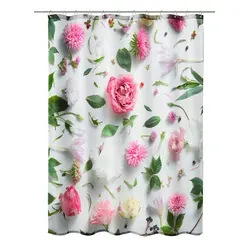 Kleine Wolke Duschvorhang Rosalie – Multicolor Blumenmotiv in weiß von Kleine Wolke