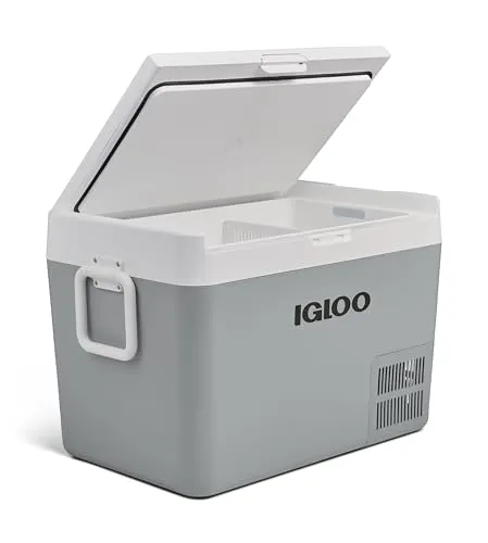 IGLOO ICF 60 Kompressor-Kühlbox 59 Liter, 12/24 V und 230 V, Mini-Kühlschrank -18 °C bis 20 °C für Auto, LKW, Boot, Wohnmobil und Steckdose
