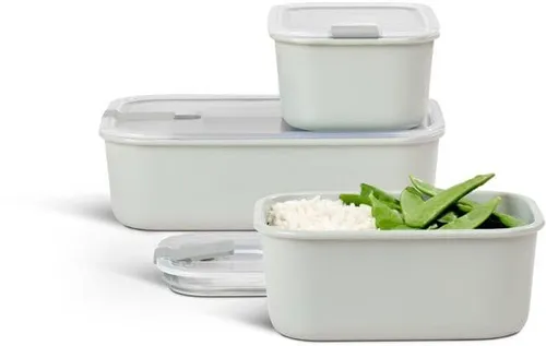 MEPAL Frischhaltedosen-Set EasyClip weiß - 2x 0,7 l & 1,5 l - Vorratsgefäße & -gläser, mit speziellem Lüftungsventil für optimale Frische, auslaufsicher und ideal für die Aufbewahrung von Lebensmitteln.