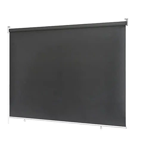 ventanara Seitenmarkise – 100% blickdichtes Außenrollo in anthrazit - Sichtschutz und Beschattung mit einer Breite von 100 cm und Höhe von 140 cm, ideal für Balkon und Terrasse.