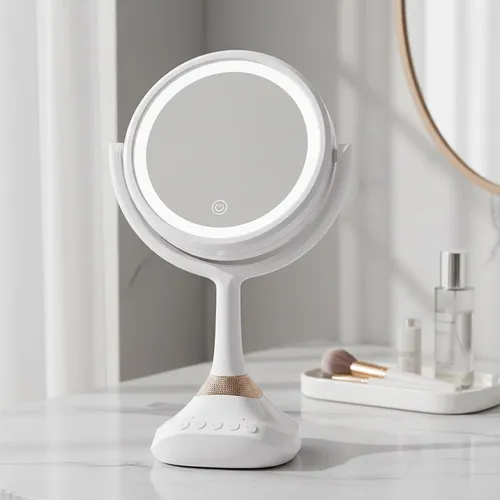 Badspiegel LED mit Bluetooth Lautsprecher 1? & 5?fach Vergrößerung
