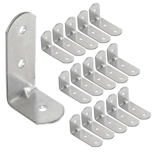 OMIDEAS 15 x Winkelverbinder (30 x 60 x 25) Winkel L Klammern Eckwinkel 90 Grad Lochwinkel Bauwinkel Holzverbinder Metallwinkel Möbel Stuhl Verbinder Verzinkt