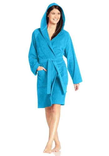 Vossen Unisex-Bademantel Texas - Bademantel in Kurzform aus 100% Baumwolle, ideal für Sauna und Spa, mit Kapuze und Gürtel für optimalen Komfort. Perfekt für Damen & Herren.