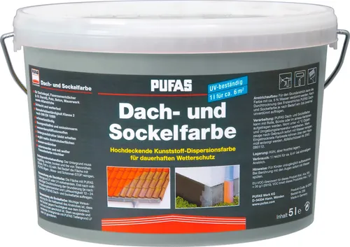 Pufas 10189 Dach und Sockelfarbe, Steingrau von PUFAS