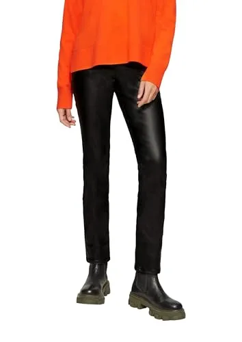 Jeans Betsy Slim Fit Schwarz - Slim Fit Jeans mit mittelhohem Bund und Slim Leg, aus beschichtetem Denim, ideal für einen modernen Look im 5-Pocket-Design.