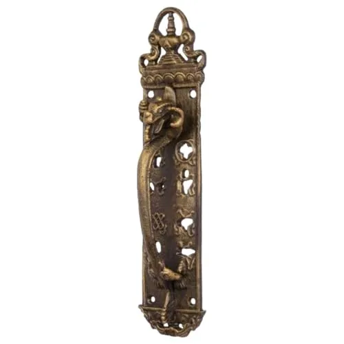 vianmo Gusseisen Bronze-Look Türgriff Möbelgriff Feuerdrache Asiatischer-Stil L 30,5 cm