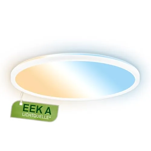 Deckenleuchte Flach CCT LED Panel 14W Dimmbar - Moderne Deckenlampe mit 3000lm Lichtstrom und Farbwechsel. Ideal für jeden Raum, energieeffizient und einfach zu installieren.