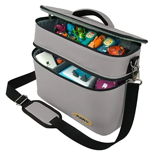 PUNALU große Tasche für Toniebox - Platz für 68 Hörfiguren - Hörspiel Spielzeuge, speziell für Kinder entwickelte Transporttasche mit Platz für 68 Tonies, robust, wasserabweisend und mit cleverer Fächeraufteilung für einfaches Finden der Lieblingsfiguren.
