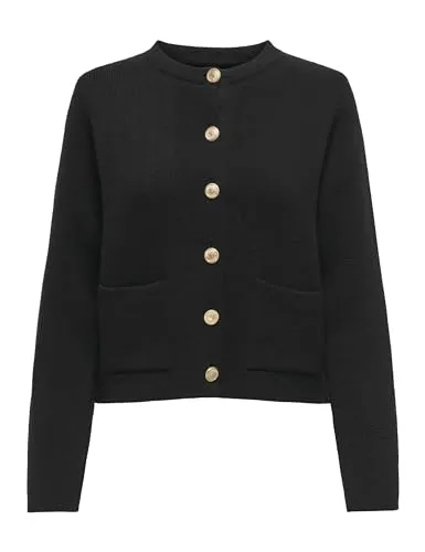 JdY Damen Strickjacke Rundhals Knopfleiste - Strickjacke für Damen mit klassischem Rundhals und Knopfleiste, ideal für jede Jahreszeit und vielseitig kombinierbar.