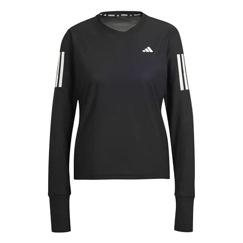 Adidas Own The Run LS Shirt Damen - Schwarz - XL - Herren-Shirt mit reflektierenden Details für bessere Sichtbarkeit und AEROREADY-Technologie für optimale Feuchtigkeitsregulierung – ideal für Läufe und HIIT-Training.