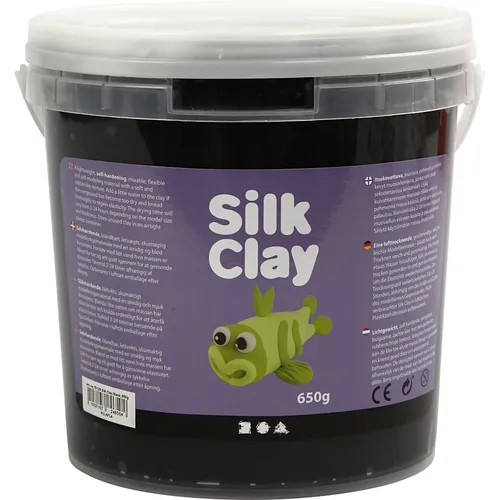 Silk clay ®, zwart, 650 gr 1 emmer in schwarz von Silk Clay