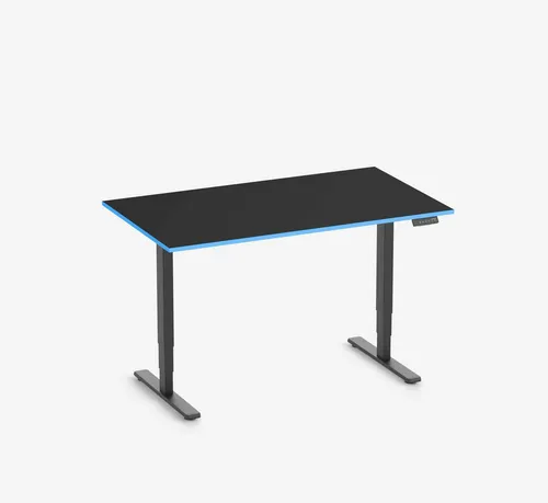 Ergolutions Schreibtisch FOKUS elektrisch höhenverstellbarer Gamingschreibtisch, 100 kg Traglast / Kollisionsschutz / 3-Fach-Memory / Timer
