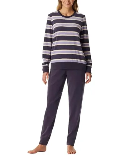 Schiesser Damen Schlafanzug lang Frottee – Kuscheliges Wohlfühl-Nightwear-Set - Schlafanzüge für Damen, aus warmem Frottee für ultimativen Komfort und Gemütlichkeit in den kalten Nächten.