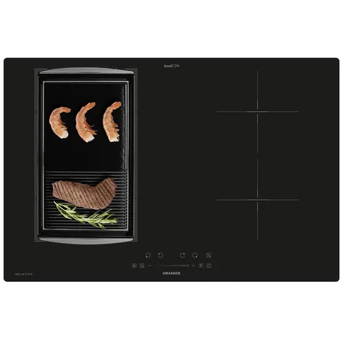 Oranier Kochfeld 80 cm Dunstabzug Grillplatte geriffelt FlexX-Induktion KXI480