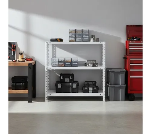 PROREGAL® Standregal Schraubregal PANDA SMALL, 100cm hoch, 100kg Fachlast - Stabiles Schraubregal mit hoher Traglast von bis zu 100kg pro Ebene. Ideal für Keller und Archive. Schneller Aufbau und einfache Reinigung. Verstellbare Böden und optional Räder für Flexibilität. 5 Jahre Garantie.