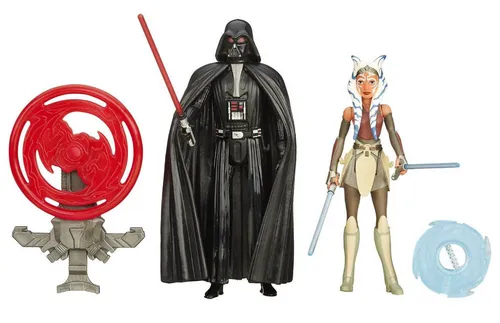 Star Wars Spielfigur Darth Vader und Ashoka Tano Spielfiguren mit Schleuderscheibe Disney, (B3959, 2 Figuren + Schleuder Scheibe)