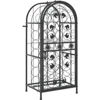 vidaXL Weinregal für 33 Flaschen - Weinregal aus robustem Schmiedeeisen mit elegantem Design, ideal für Küche oder Keller. Bietet Platz für 33 Flaschen und ist abschließbar für zusätzliche Sicherheit.
