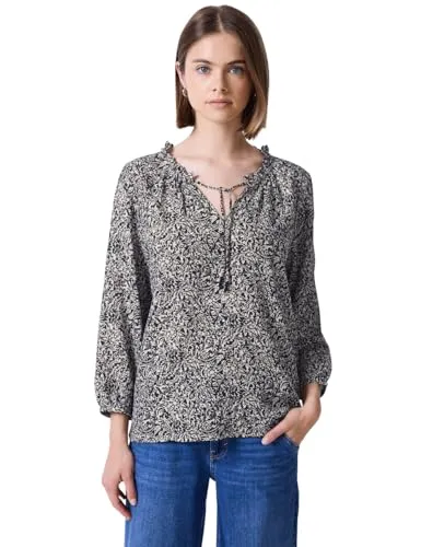 Street One Studio Damen Gemusterte Bluse mit Rüschen
