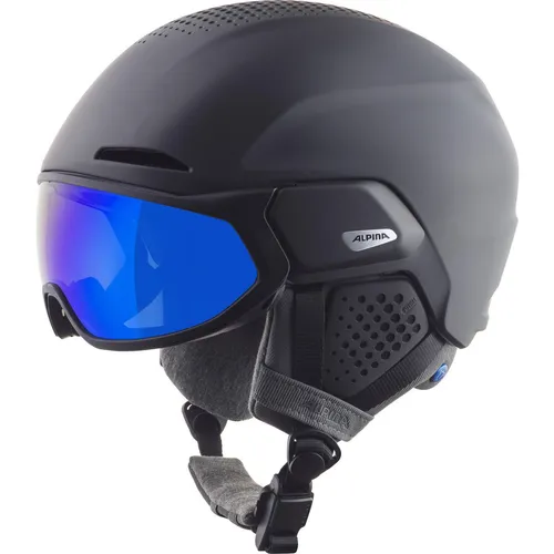 Alpina Alto Q-LITE Skihelm - Sicherer und individueller Schutz für Erwachsene - Skihelme & Snowboardhelme mit 2-in-1 Visier für optimale Sicht und integriertem Neckwarmer aus Microfleece für zusätzlichen Komfort.