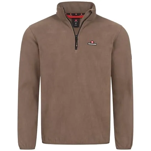 Höhenhorn Skyja Herren Fleece Pullover Braun Gr. M - Outdoor Fleecejacke für Herren mit winddichtem Stehkragen, ideal für aktive Abenteuer und optimaler Wärmeisolierung. Schnelltrocknendes Polyester bietet Komfort und Formbeständigkeit.