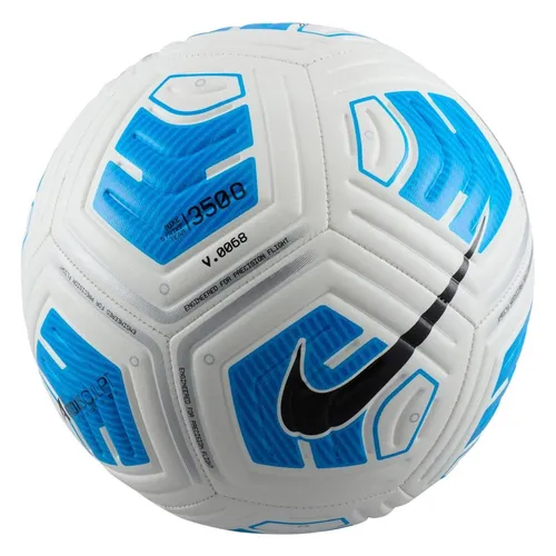 Nike Strike Fußball Größe 5 - Blau/Weiß/Schwarz - Ausrüstung für Fußballspieler, ideal für Training und Freizeit. Mit Aerow Trac-Technologie für optimale Kontrolle und Sichtbarkeit auf dem Spielfeld.