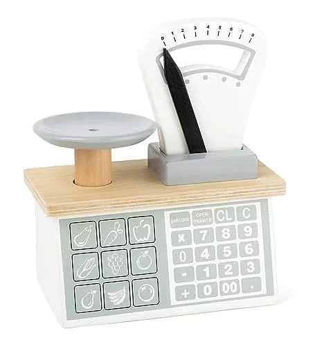 Small Foot Waage aus Holz, mit Waagschale und beweglichem Gewichtszeiger, für Kinder ab 3 Jahren, 11201 Spielzeug, Mehrfarbig